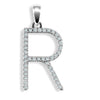 Diamond Necklace - 9ct White Gold Natural Diamond Set Initial Pendant - by Hearts Forever Jewellers