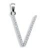 Diamond Necklace - 9ct White Gold Natural Diamond Set Initial Pendant - by Hearts Forever Jewellers