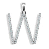 Diamond Necklace - 9ct White Gold Natural Diamond Set Initial Pendant - by Hearts Forever Jewellers