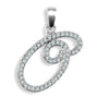 Diamond Necklace - 9ct White Gold Natural Diamond Set Initial Pendant - by Hearts Forever Jewellers