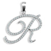 Diamond Necklace - 9ct White Gold Natural Diamond Set Initial Pendant - by Hearts Forever Jewellers