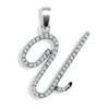 Diamond Necklace - 9ct White Gold Natural Diamond Set Initial Pendant - by Hearts Forever Jewellers