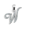 Diamond Necklace - 9ct White Gold Natural Diamond Set Initial Pendant - by Hearts Forever Jewellers