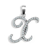 Diamond Necklace - 9ct White Gold Natural Diamond Set Initial Pendant - by Hearts Forever Jewellers