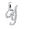 Diamond Necklace - 9ct White Gold Natural Diamond Set Initial Pendant - by Hearts Forever Jewellers