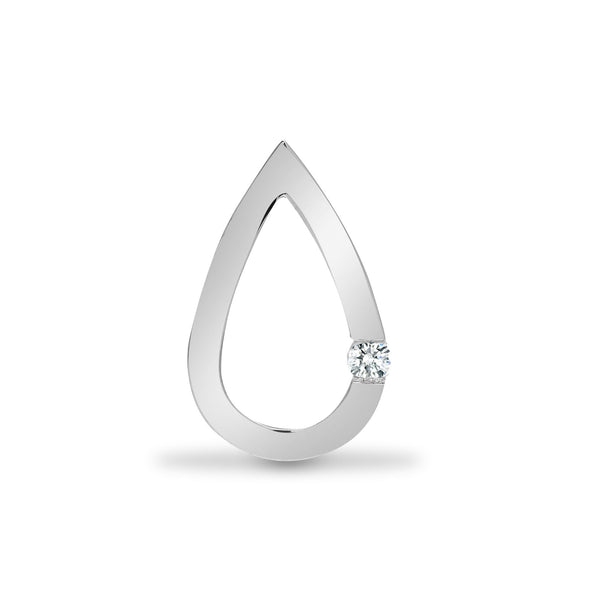 Diamond Necklace - 9ct White 0.03ct Natural Diamond Pendant - by Hearts Forever Jewellers