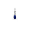 Diamond Ring - 9ct White Dia-4pts Saph-65pts Drop Pendant - by Hearts Forever Jewellers