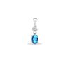 Diamond Ring - 9ct White Dia-4pts Saph-65pts Drop Pendant - by Hearts Forever Jewellers