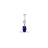 Diamond Ring - 9ct White Dia-4pts Saph-65pts Drop Pendant - by Hearts Forever Jewellers