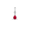 Diamond Ring - 9ct White Dia-4pts Ruby-66pts Drop Pendant - by Hearts Forever Jewellers