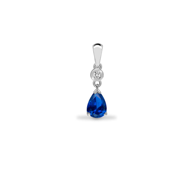 Diamond Ring - 9ct White Dia-4pts Ruby-66pts Drop Pendant - by Hearts Forever Jewellers