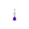 Diamond Ring - 9ct White Dia-4pts Ruby-66pts Drop Pendant - by Hearts Forever Jewellers