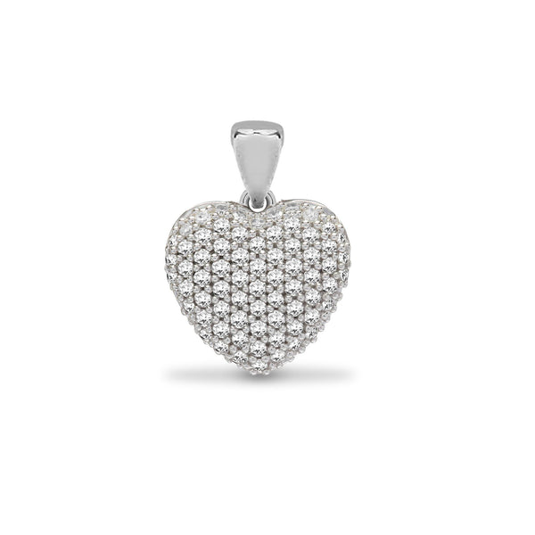 1.00ct Necklace - 9ct White Gold Natural Diamond Heart Pendant - by Hearts Forever Jewellers