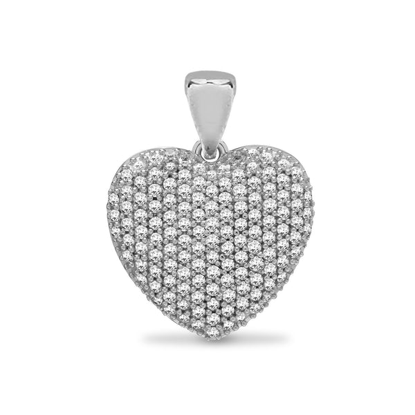 1.00ct Necklace - 9ct White Gold Natural Diamond Heart Pendant - by Hearts Forever Jewellers