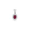0.12ct Necklace - 9ct White Gold Natural Diamond And Ruby Pendant - by Hearts Forever Jewellers