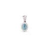 0.12ct Necklace - 9ct White Gold Natural Diamond And Blue Topaz Pendant - by Hearts Forever Jewellers