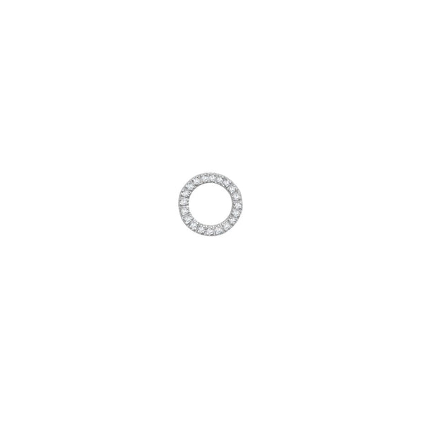 0.10ct Necklace - 9ct White 0.10ct Natural Diamond Slider Circle Pendant - by Hearts Forever Jewellers