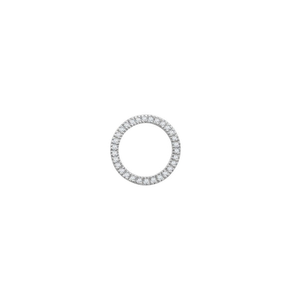 0.10ct Necklace - 9ct White 0.10ct Natural Diamond Slider Circle Pendant - by Hearts Forever Jewellers