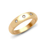 9k Rose Gold Round Ring - 9ct Yellow Gold Natural Diamond 3 Stone Trilogy Ring - by Hearts Forever Jewellers