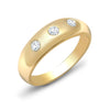 9k Rose Gold Round Ring - 9ct Yellow Gold Natural Diamond 3 Stone Trilogy Ring - by Hearts Forever Jewellers