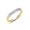 9k Rose Gold 0.25ct Ring - 9ct Yellow Gold Natural Diamond 7 Stone Half Eternity Ring - by Hearts Forever Jewellers