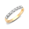9k Rose Gold Round Ring - 9ct White Gold Natural Diamond 7 Stone Half Eternity Ring - by Hearts Forever Jewellers