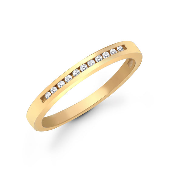 9k Rose Gold 0.10ct Ring - 9ct Yellow Gold Natural Diamond Half Eternity Ring - by Hearts Forever Jewellers