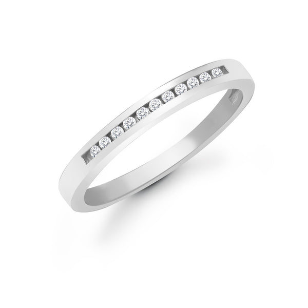 9k Rose Gold 0.10ct Ring - 9ct White Gold Natural Diamond Half Eternity Ring - by Hearts Forever Jewellers
