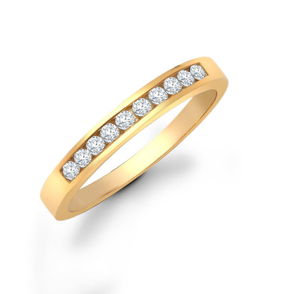 9k Rose Gold 0.25ct Ring - 9ct Yellow Gold Natural Diamond Half Eternity Ring - by Hearts Forever Jewellers