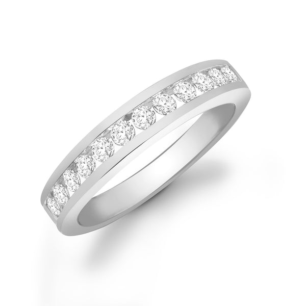 9k Rose Gold 0.50ct Ring - 9ct White Gold Natural Diamond Half Eternity Ring - by Hearts Forever Jewellers