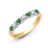 9k Rose Gold 0.15ct Ring - 9ct Yellow Gold Natural Diamond 15pts & Emerald 20pts Half ET Ring - by Hearts Forever Jewellers
