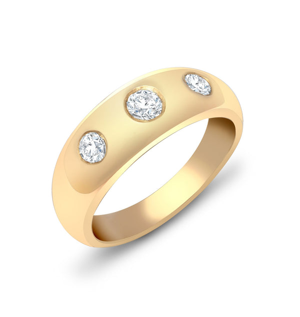 9k Rose Gold Round Ring - 9ct Yellow Gold Natural Diamond Ring - by Hearts Forever Jewellers