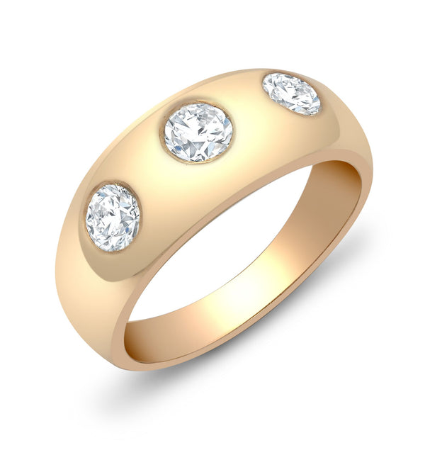 9k Rose Gold Round Ring - 9ct Yellow Gold Natural Diamond Ring - by Hearts Forever Jewellers