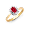 9k Rose Gold 0.12ct Ring - 9ct Yellow Gold Natural Diamond 12pts & Ruby 60pts Ring - by Hearts Forever Jewellers