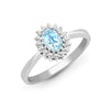 9k Rose Gold 0.12ct Ring - 9ct White Gold Natural Diamond 12pts & Blue Topaz 57pts Ring - by Hearts Forever Jewellers