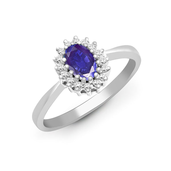 9k Rose Gold 0.12ct Ring - 9ct White Gold Natural Diamond 12pts & Tanzanite 55pts Ring - by Hearts Forever Jewellers