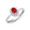 9k Rose Gold 0.12ct Ring - 9ct White Gold Natural Diamond 12pts & Ruby 60pts Ring - by Hearts Forever Jewellers