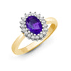9k Rose Gold 0.23ct Ring - 9ct Yellow Gold Natural Diamond 23pts & Amethyst 70pts Ring - by Hearts Forever Jewellers