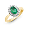 9k Rose Gold 0.23ct Ring - 9ct Yellow Gold Natural Diamond 23pts & Emerald 78pts Ring - by Hearts Forever Jewellers