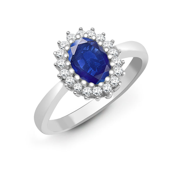 9k Rose Gold 0.23ct Ring - 9ct White Gold Natural Diamond 23pts & Sapphire 1.10ct Ring - by Hearts Forever Jewellers