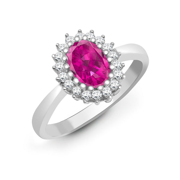 9k Rose Gold 0.23ct Ring - 9ct White Gold Natural Diamond 23pts & Pink Sapphire 1.06ct Ring - by Hearts Forever Jewellers