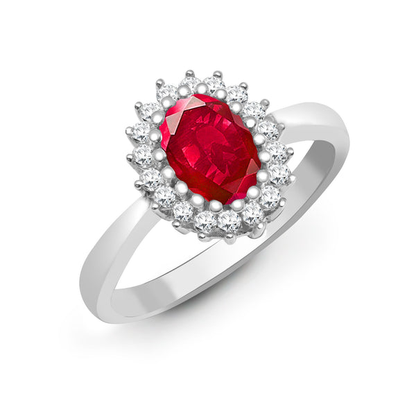 9k Rose Gold 0.23ct Ring - 9ct White Gold Natural Diamond 23pts & Ruby 1.10ct Ring - by Hearts Forever Jewellers