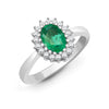 9k Rose Gold 0.23ct Ring - 9ct White Gold Natural Diamond 23pts & Emerald 78pts Ring - by Hearts Forever Jewellers