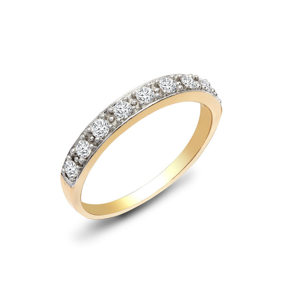 9k Rose Gold 0.31ct Ring - 9ct Yellow Gold Half Eternity Natural Diamond Ring - by Hearts Forever Jewellers