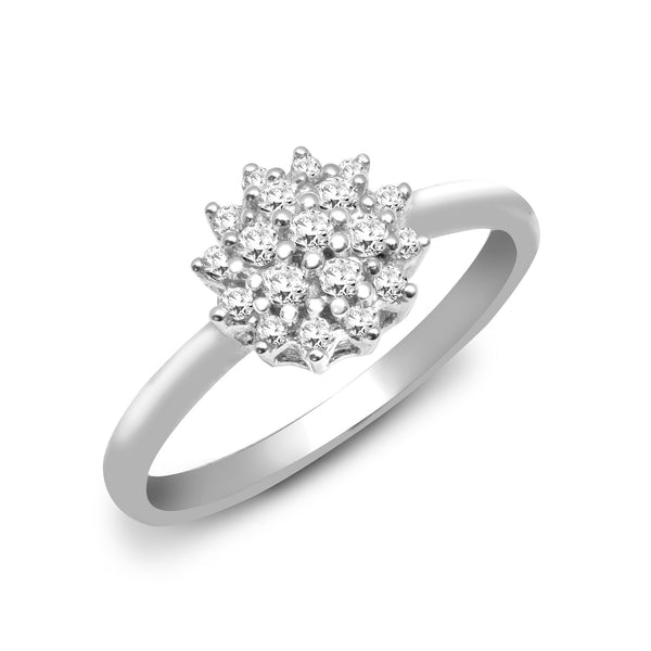 9k Rose Gold 0.27ct Ring - 9ct White Gold Natural Diamond Cluster Ring - by Hearts Forever Jewellers