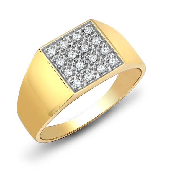 9k Rose Gold 0.25ct Ring - 9ct Yellow Gold Gents Natural Diamond Ring - by Hearts Forever Jewellers