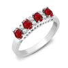 9k Rose Gold 0.12ct Ring - 9ct White Gold Natural Diamond 12pts & Ruby 92pts Ring - by Hearts Forever Jewellers