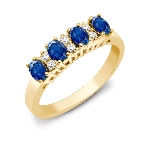 9k Rose Gold 0.12ct Ring - 9ct Yellow Gold Natural Diamond 12pts & Sapphire 1.05ct Ring - by Hearts Forever Jewellers
