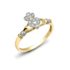 9k Rose Gold 0.05ct Ring - 9ct Yellow Gold Natural Diamond Claddagh Ring - by Hearts Forever Jewellers