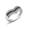 9k Rose Gold 0.11ct Ring - 9ct White Gold Natural Diamond And Black Natural Diamond Ring - by Hearts Forever Jewellers